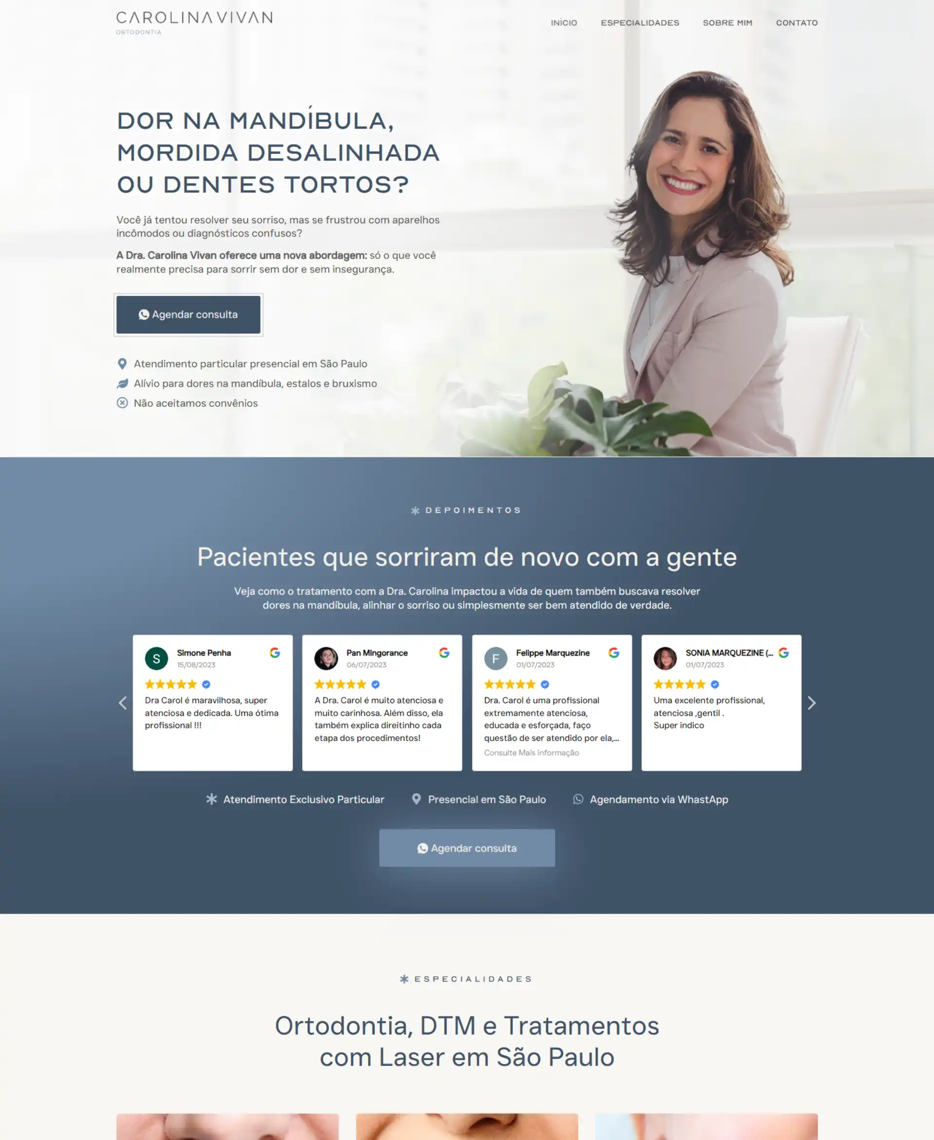 Agencia Onemed Estratégias para Clínicas e Consultórios Dra Carolina Vivan Sites para ortodontia imagem 07- 2025